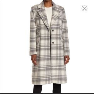 NEW Lauren Ralph Lauren Plaid Wool Trench Coat Wool Jacket